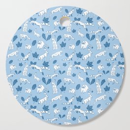 Woodland creatures in blue Cutting Board
