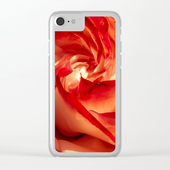 In fire - red and orange rose flower on #Society6 Clear iPhone Case