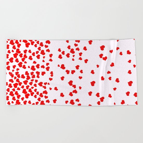 Falling Hearts Beach Towel