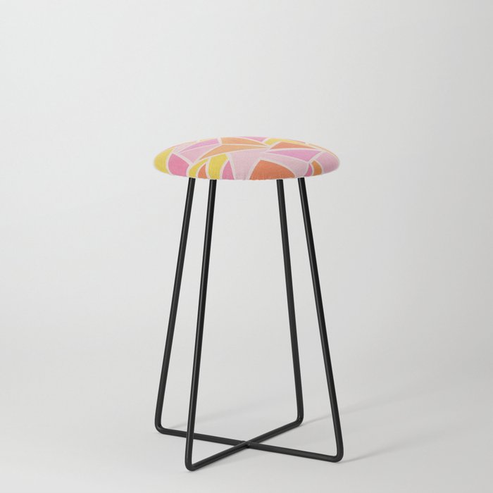 Hot Pink Triangles Counter Stool
