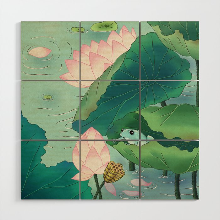 Minhwa: Frog Pond A Type Wood Wall Art