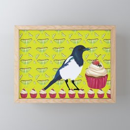 Magpies and Cupcakes Framed Mini Art Print