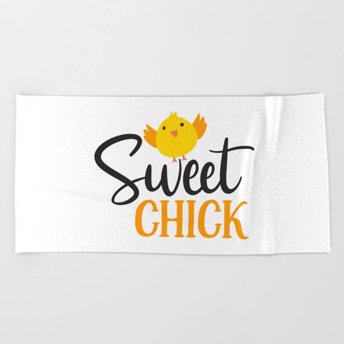 Sweet Chick Cute Easter Beach Towel