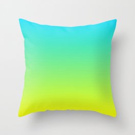 Neon Blue & Yellow Gradient  Throw Pillow