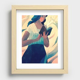 Reading a Book Recessed Framed Print