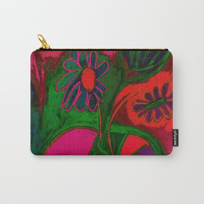 Blacklight Bouquet, Pink Carry-All Pouch
