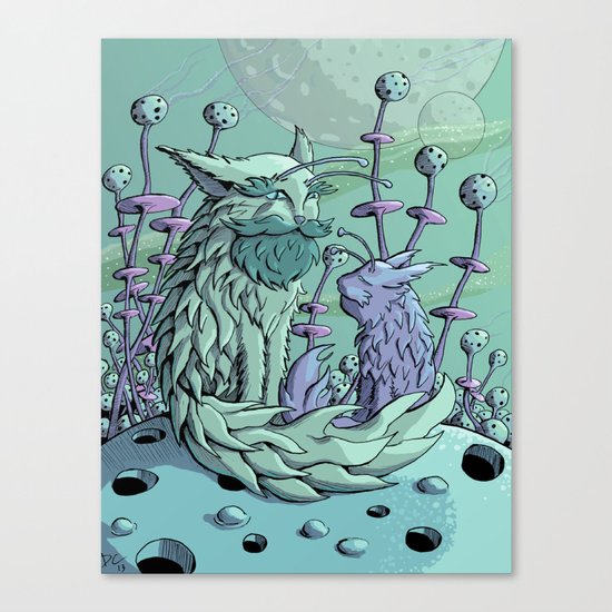 Cosmic Father Cat Canvas Print