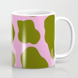 70s Cow Spots in Green on Pink Mug