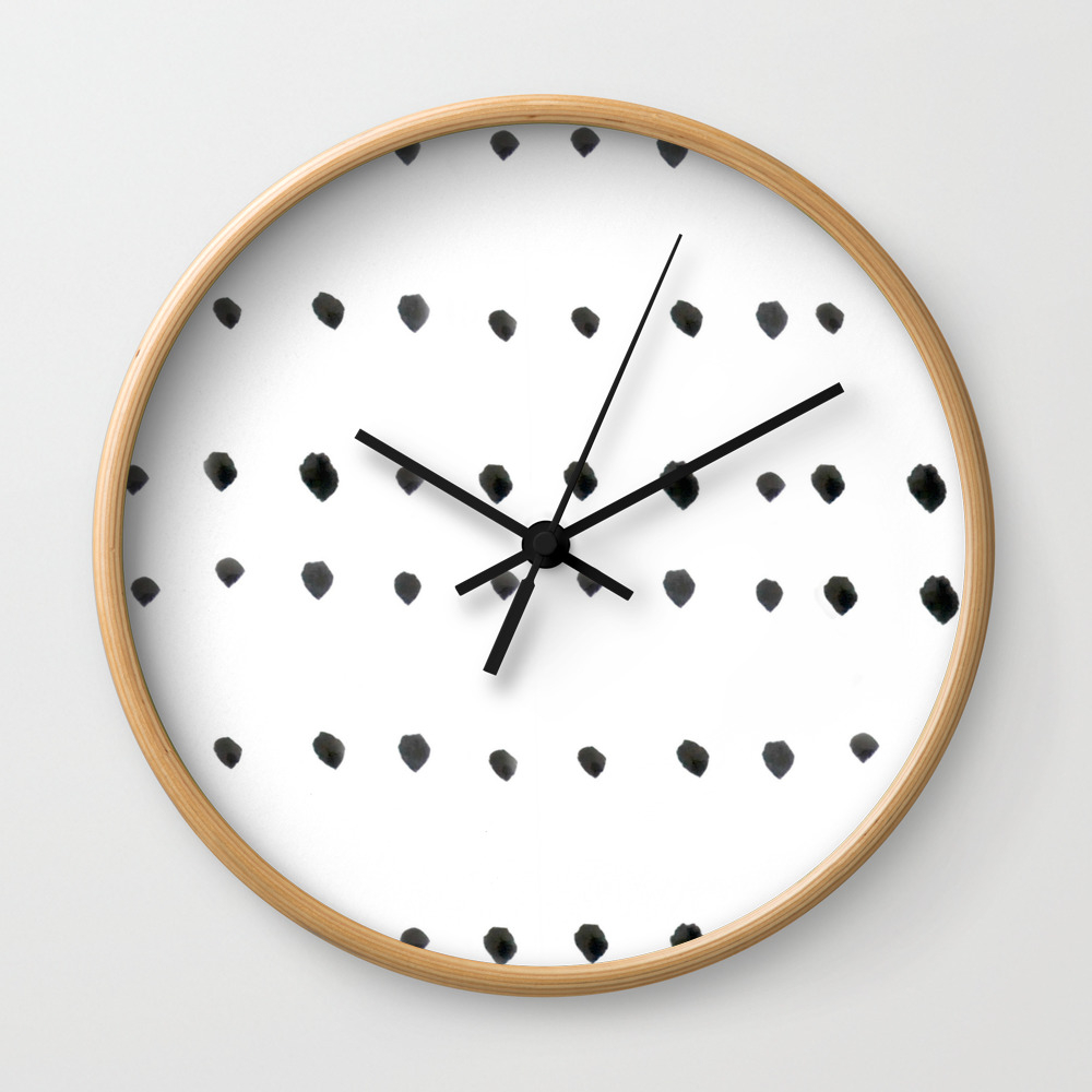 القيمة نباتي فلفل  Modern boho dot Wall Clock by Jennifer Rizzo Design Company | Society6