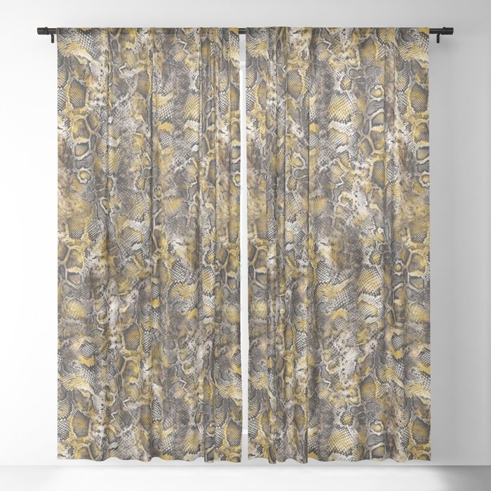 Serpentine Gold Sheer Curtain