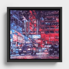 Night City Framed Canvas