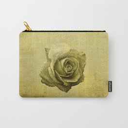 Metallic Gold Rose Flower Luxury Floral Victorian Bohemian Girly Wedding Bride Carry-All Pouch