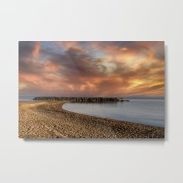 Sunset on the Breakwater - Erie, PA Metal Print