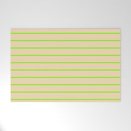 [ Thumbnail: Green & Tan Colored Striped Pattern Welcome Mat ]