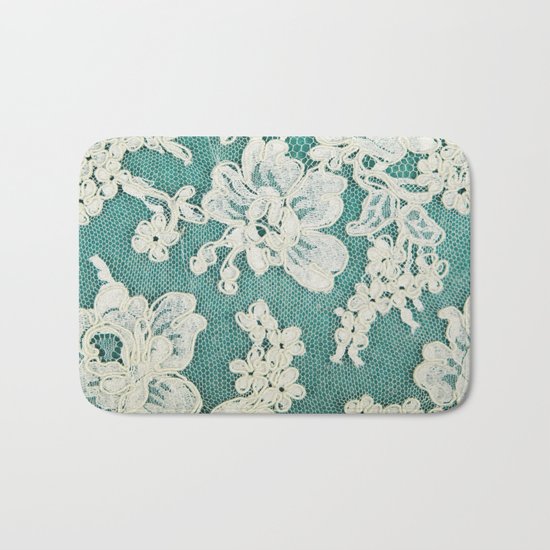 white lace - photo of vintage white lace Bath Mat