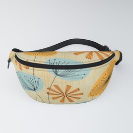 Retro Floral Pattern Yellow Fanny Pack