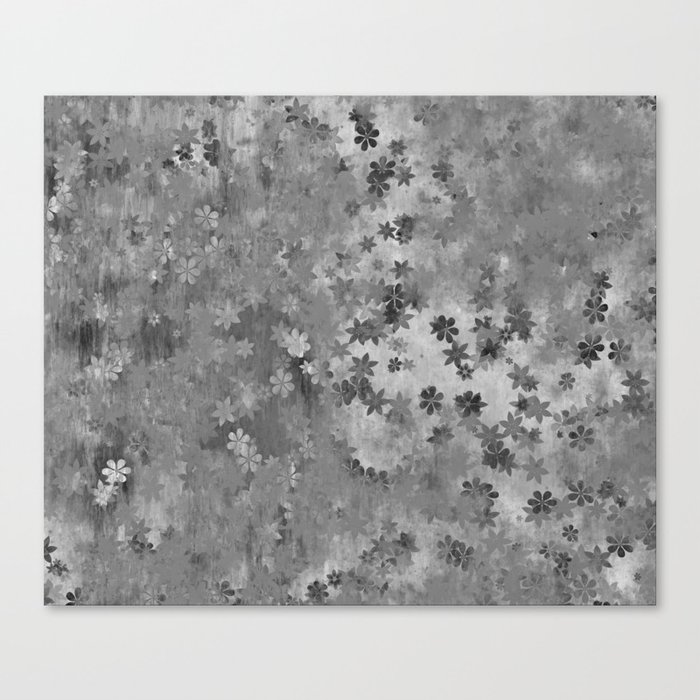 Grey flowers Canvas Print