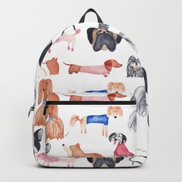 Doggie Assembly | Watercolour | Dogs | Pattern Backpack