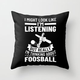 Foosball Table Soccer Game Ball Outdoor Player Throw Pillow