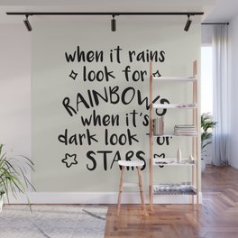 Look For Rainbows Word Art Drawing Wall Mural