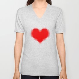 Pixel Heart V Neck T Shirt