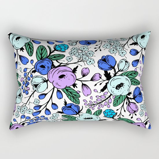 Blue blossom Rectangular Pillow