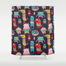 Funny monsters seamless pattern Shower Curtain