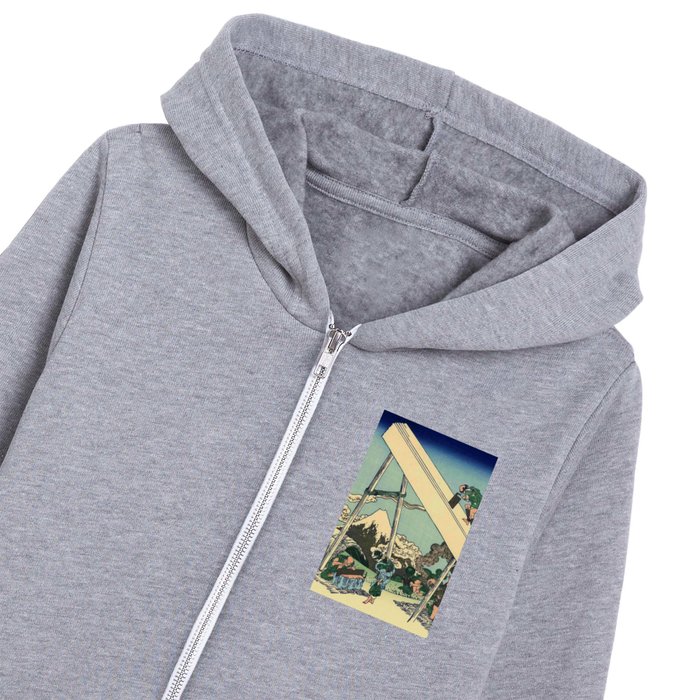 Hokusai -36 views of the Fuji  19 from the mountains of Totomi Kids Zip Hoodie