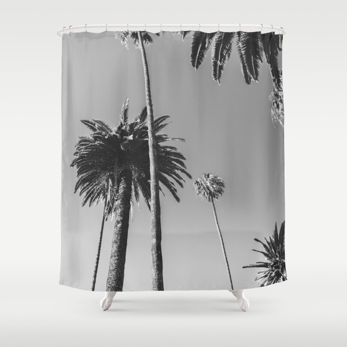 Palm Trees Black And White Shower Curtain By Nocolordesigns