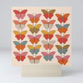 Butterflies - Retro Pattern Mini Art Print