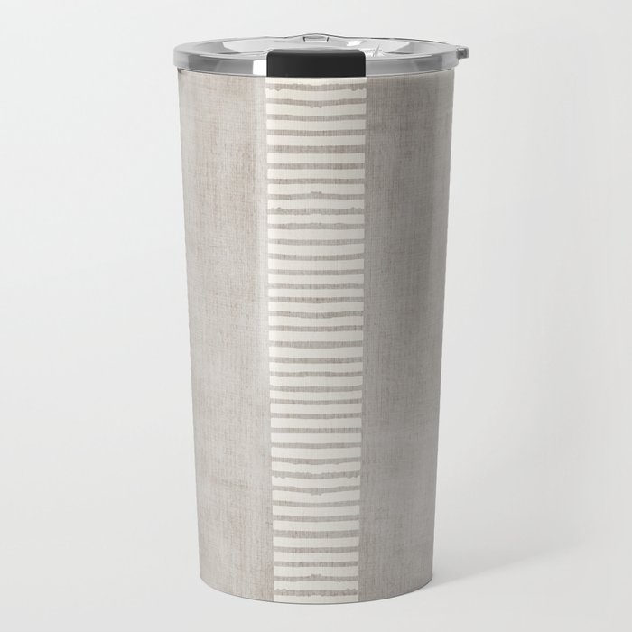 Minimalist Pattern Beige Ivory White II Travel Mug
