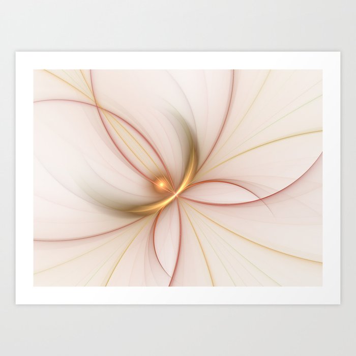 Nobly In Gold And Copper, Fractal Art Art Print