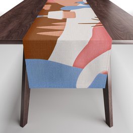 Abstract Mid Century Modern Woodland Table Runner