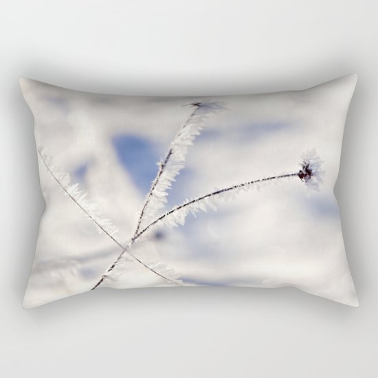 Sparkling hoar frost III Winter Snow Ice Sun Rectangular Pillow