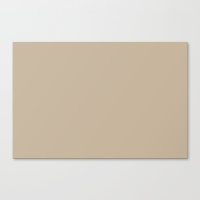Mid-tone Tan Brown Solid Color Pairs PPG Best Beige PPG1085-4 - All One Single Shade Hue Colour Canvas Print