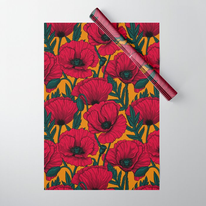 Red poppy garden    Wrapping Paper