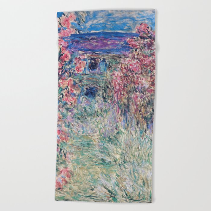 The House among the Roses by Claude Monet Beach Towel