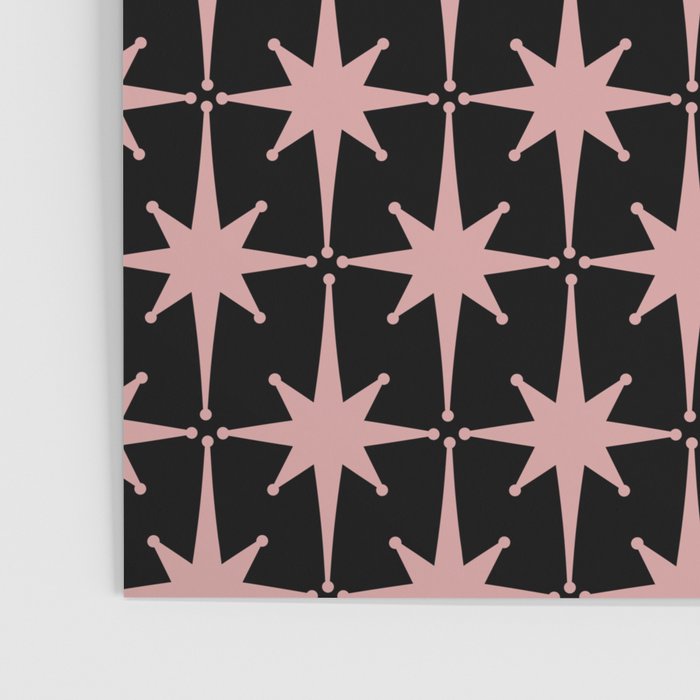 Atomic Age Retro 50s Starburst Pattern in Dusty Blush Pink