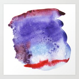 Watercolor Mood - #161 Art Print | Watercolor, Dye, Painting, Effect, Textured, Purple, Ink, Stain, Brush, Artistic 