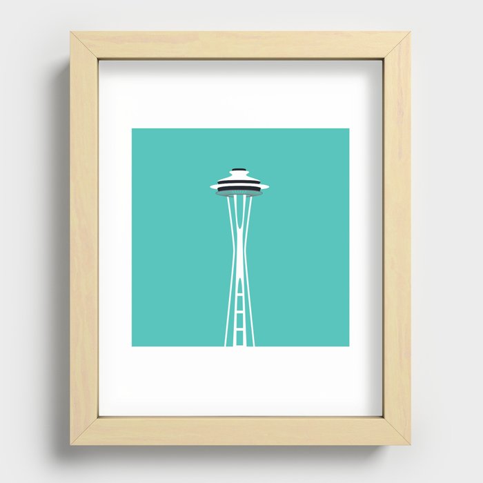 Space Needle Pop Art - Seattle, Washington Recessed Framed Print