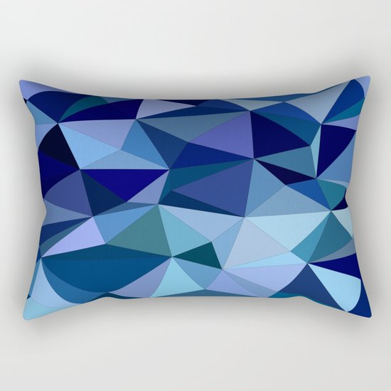 Blue triangles Rectangular Pillow