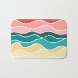 Vintage 50s Palette Mid-Century Minimalist Waves Abstract Art Bath Mat