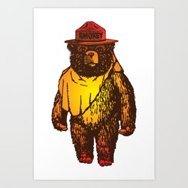 Protect Our Forests Art Print | Hiking, Forest, Bear, Outdoors, Nature, Fire, Camping, Protect, Drawing, Forests 