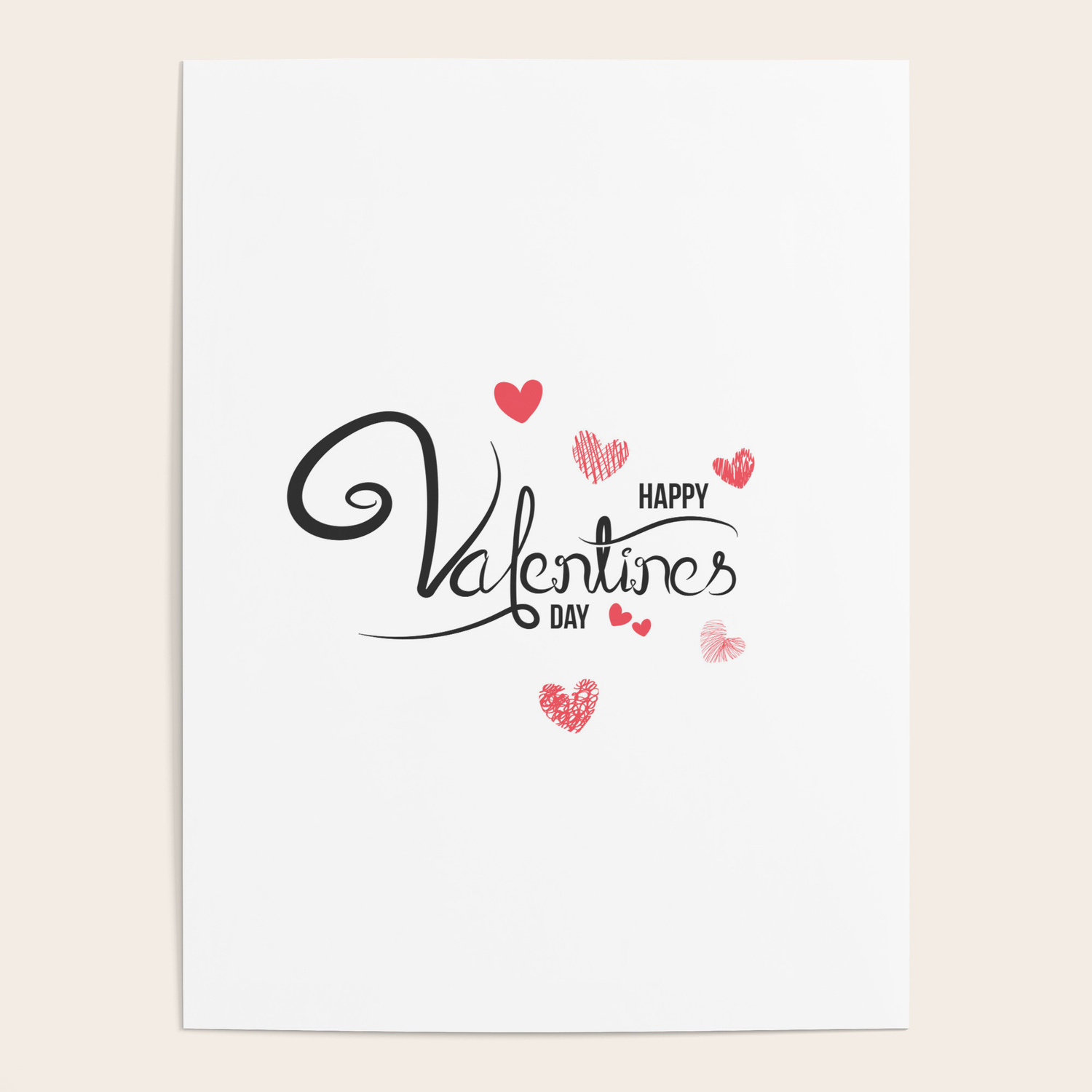 Happy Valentines Day Hand Drawn Graphic Design Poster by cDDesign | Society6