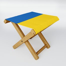 Sapphire and Yellow Solid Colors Ukraine Flag 100 Percent Commission Donated To IRC Read Bio Folding Stool