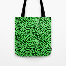 2000s leopard_black on lime green Tote Bag