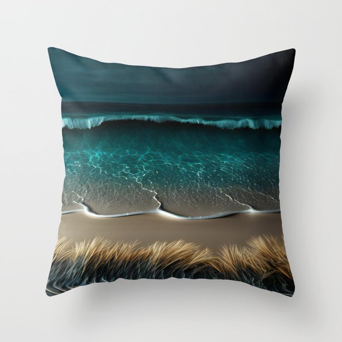 The Gentle Roll of the Waves Throw Pillow