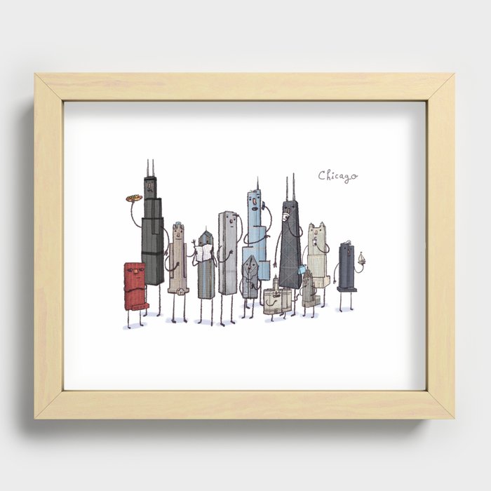 Chicago Skyline Recessed Framed Print
