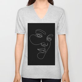 s14_2 - abstract face - black V Neck T Shirt