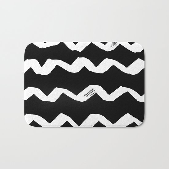 Ink Chevron(invert) Bath Mat